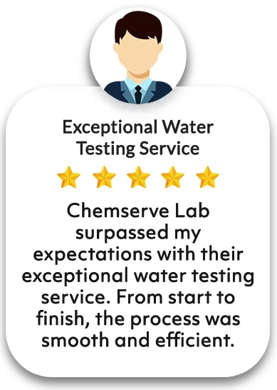 Chemserve customer review about water testing service
